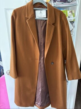 Babaton Caramel Brown Single-Breasted Trench Coat